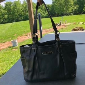 SOLD Black Leather Coach Purse